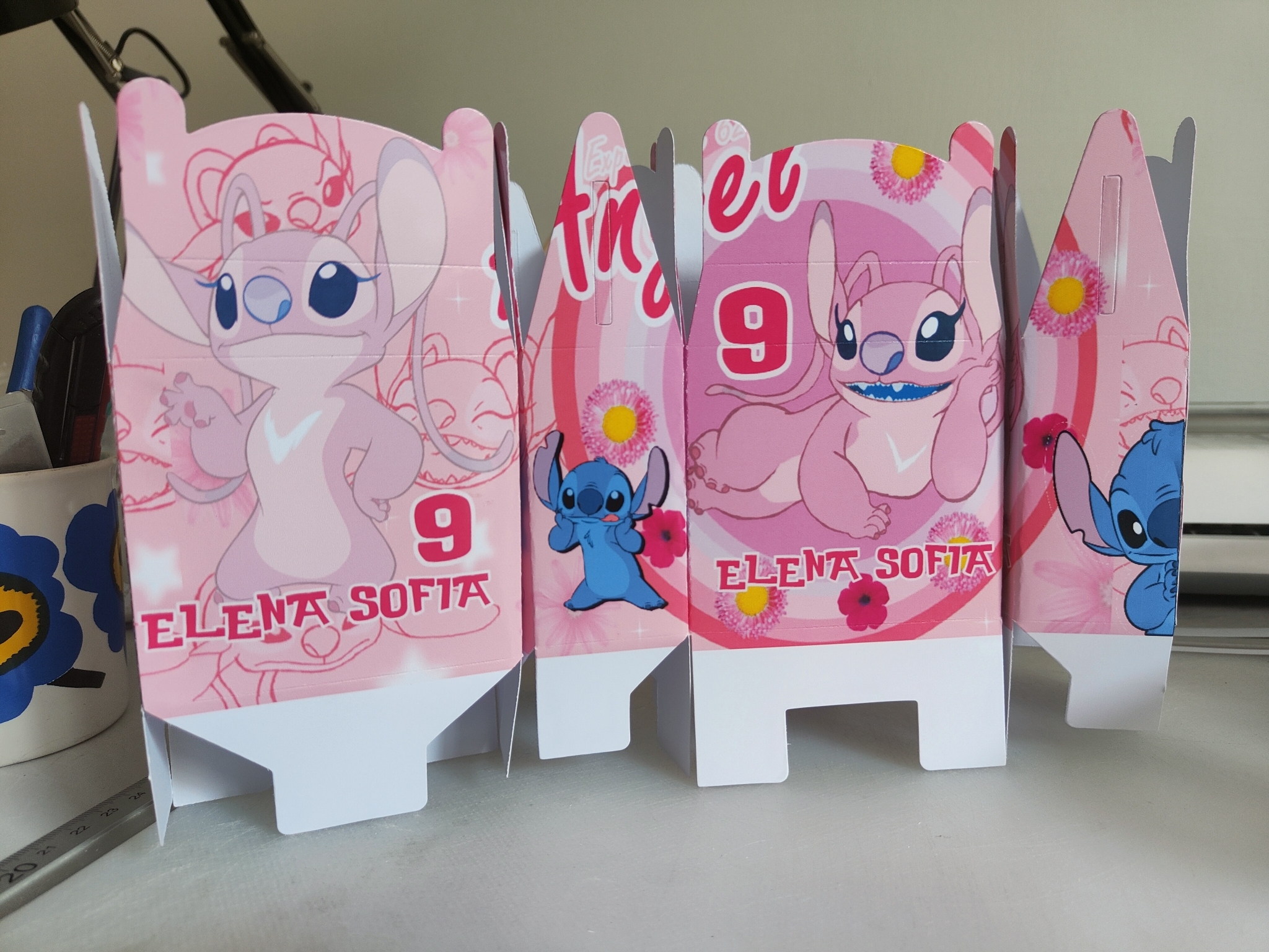 Scatoline Stitch Angel personalizzate porta confetti regalini