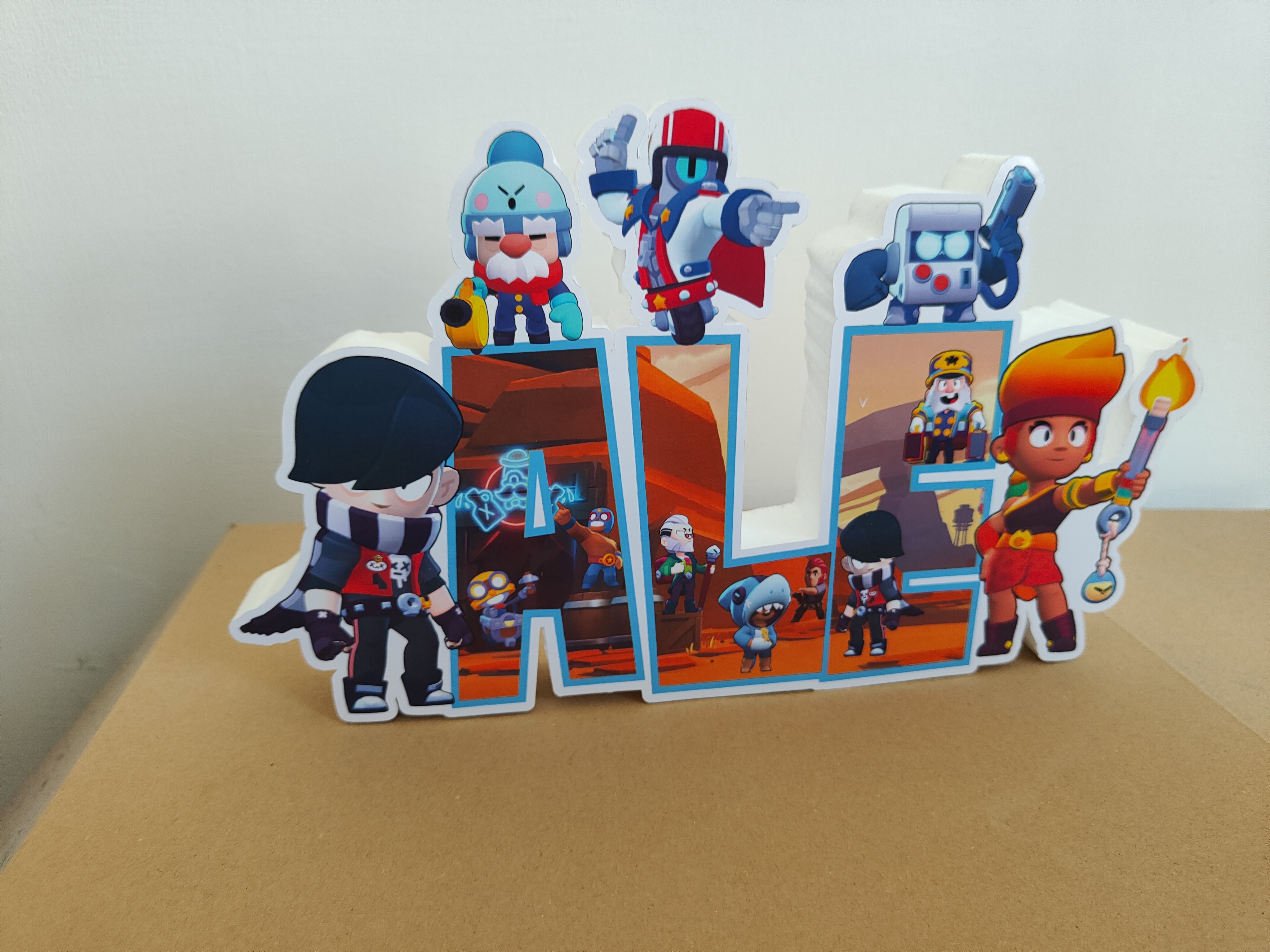 sagoma scritta polistirolo centrotavola festa compleanno  personalizzato brawl stars