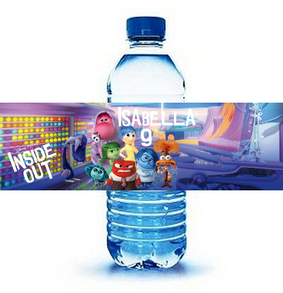 etichetta adesivi bottiglia acqua personalizza decorazione festa compleanno inside out 2
