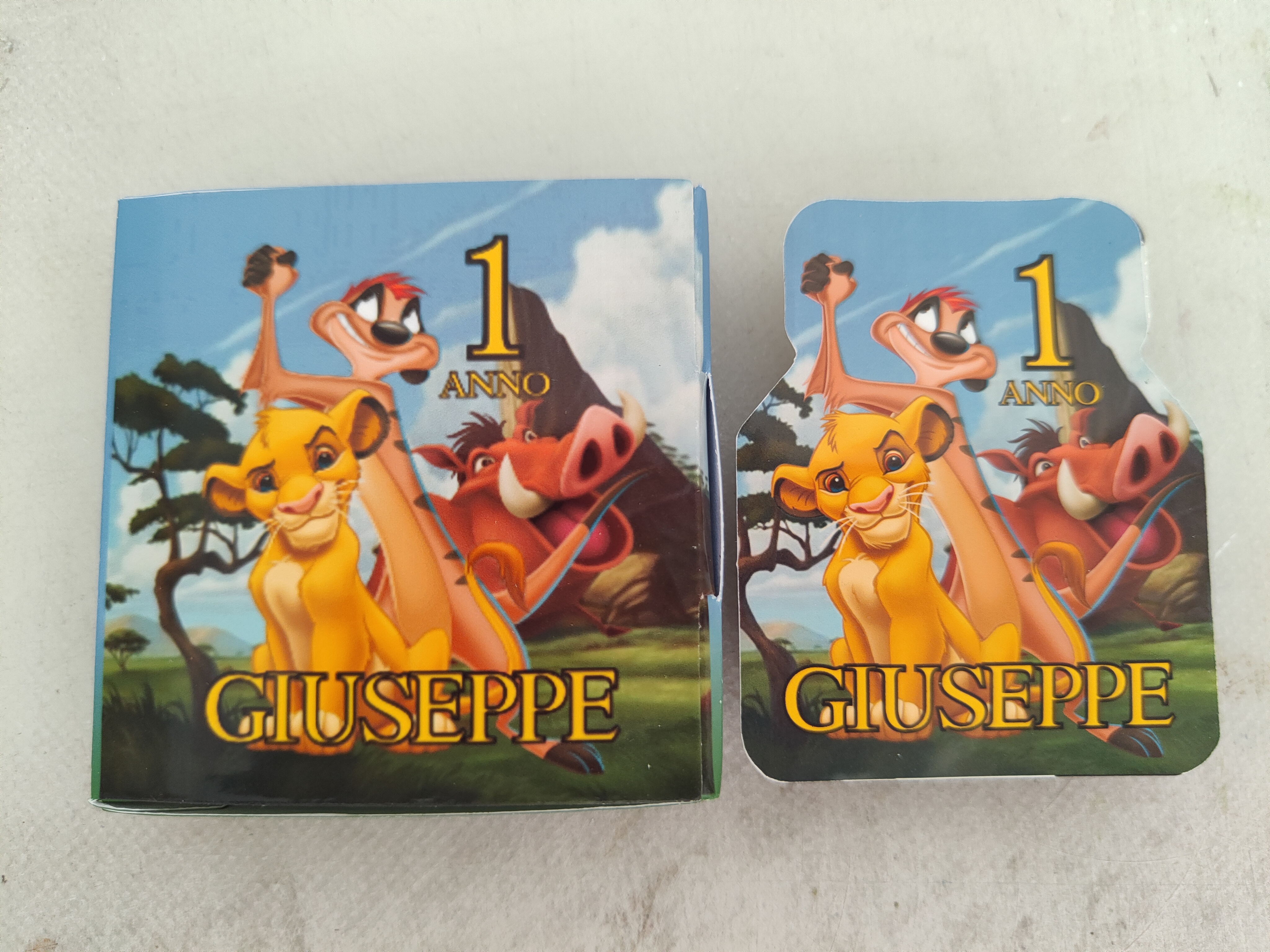 Scatoline e adesivi Nutellina personalizzata simba re leone addobbi festa compleanno