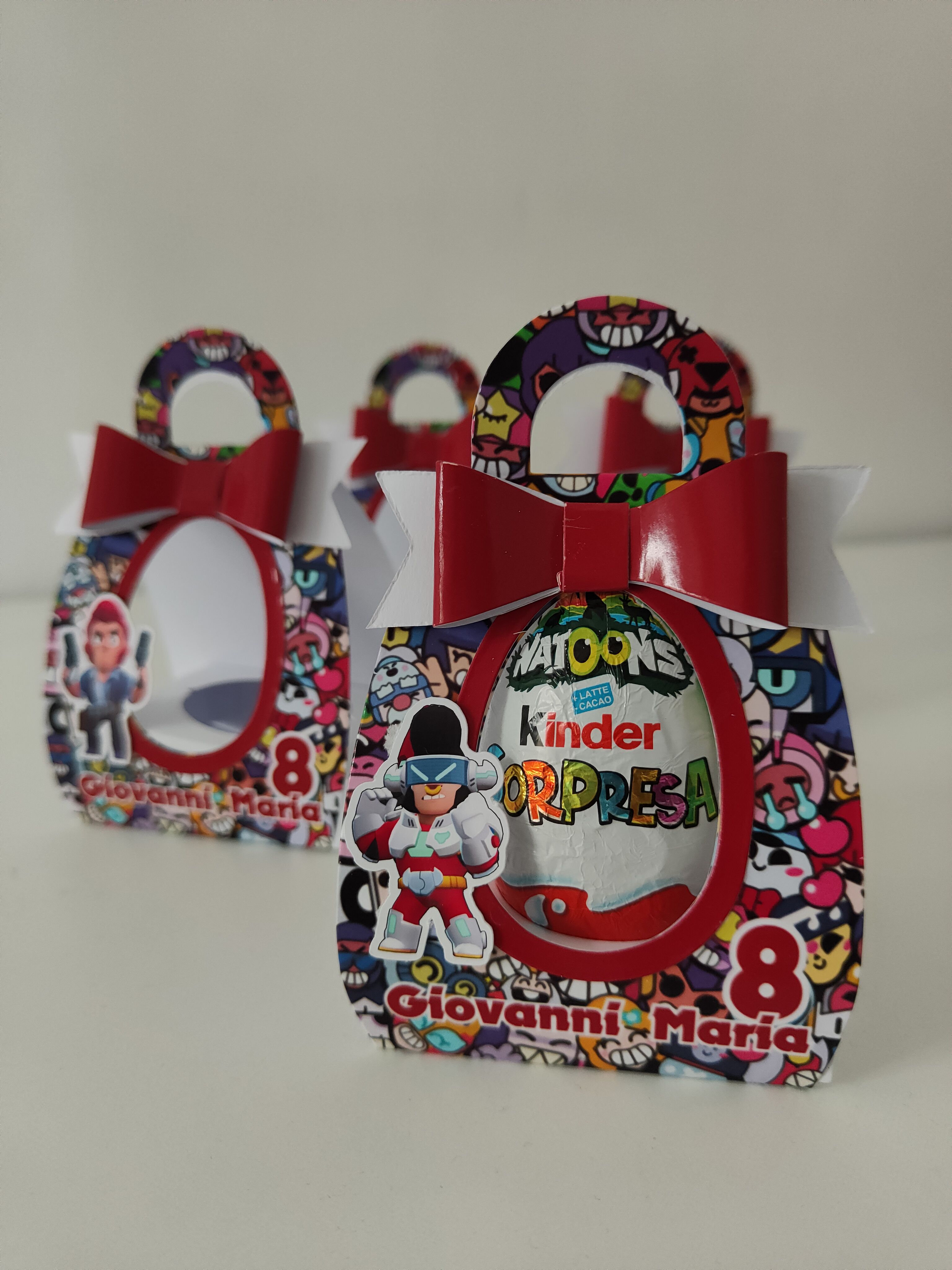 scatoline porta ovetto kinder personalizzate festa compleanno brawl stars
