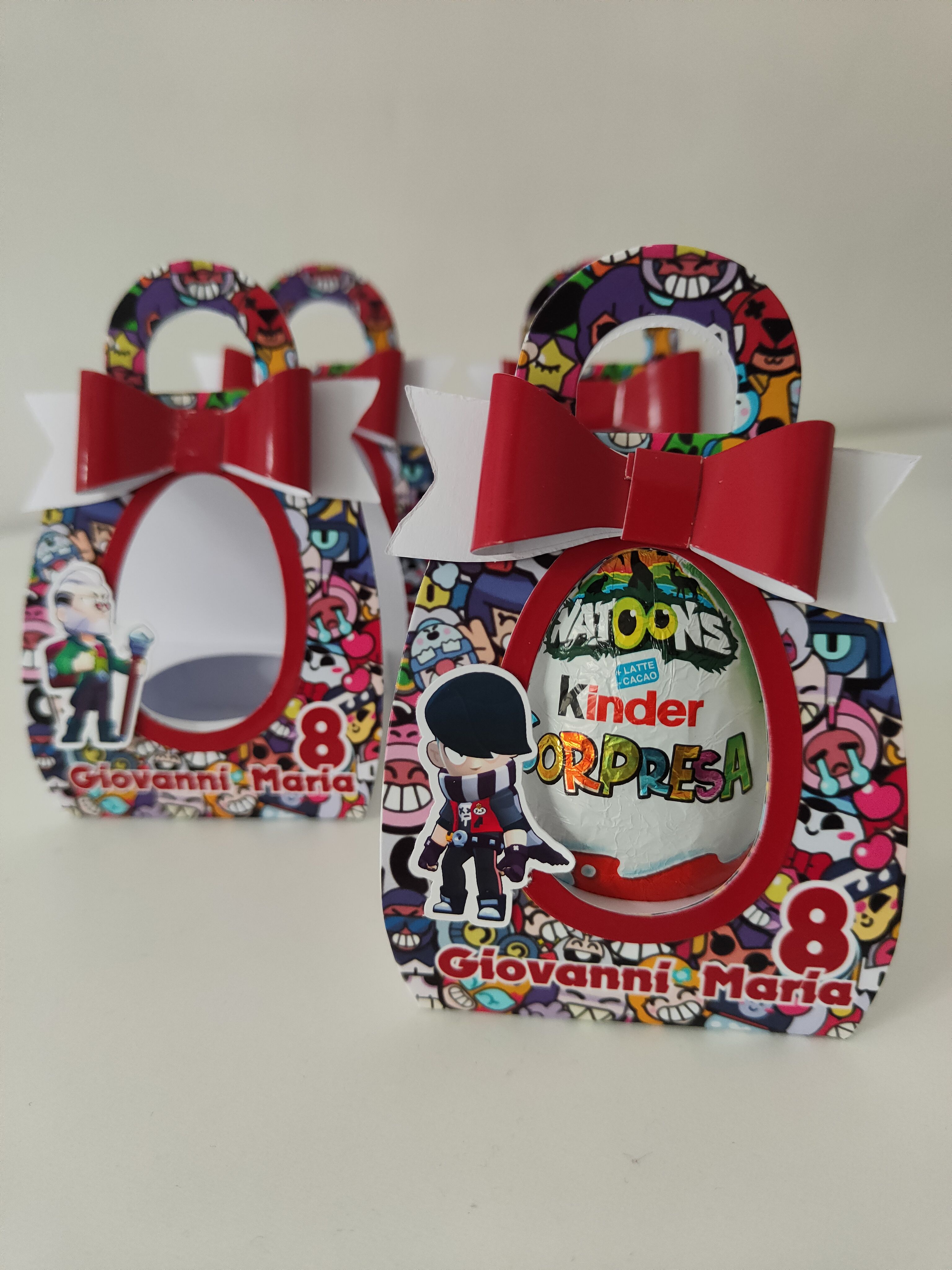 scatoline porta ovetto kinder personalizzate festa compleanno brawl stars
