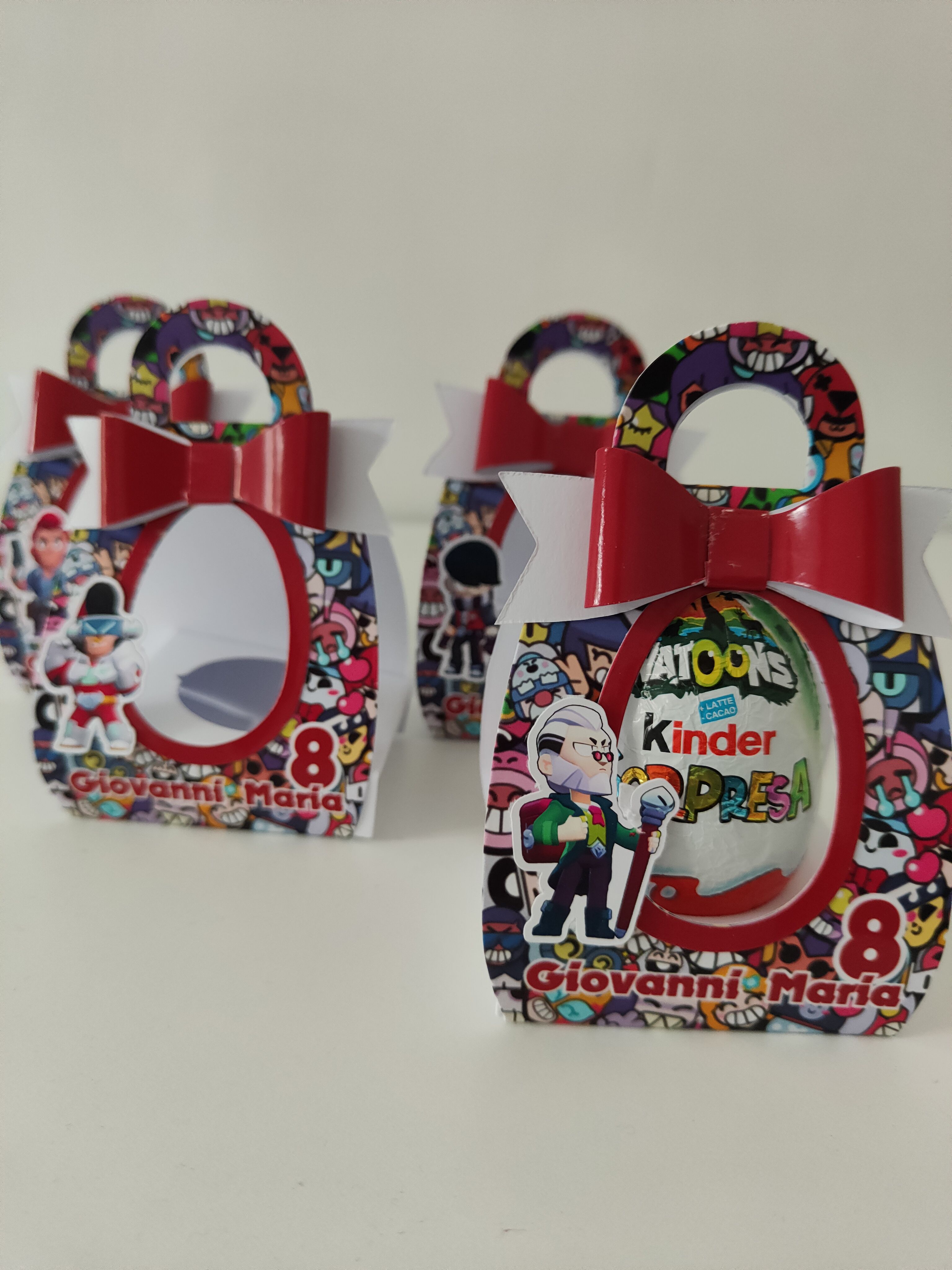 scatoline porta ovetto kinder personalizzate festa compleanno brawl stars