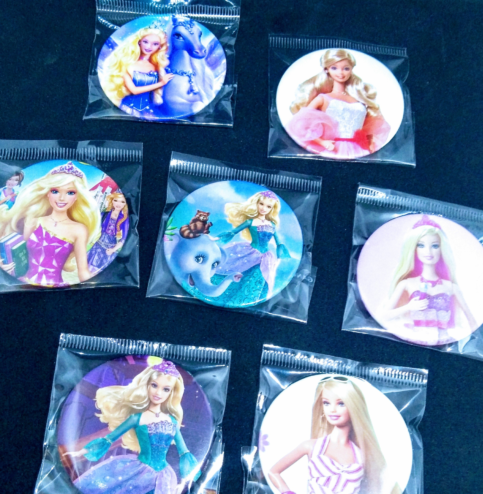 spille personalizzabili regalini fine festa compleanno bambini barbie