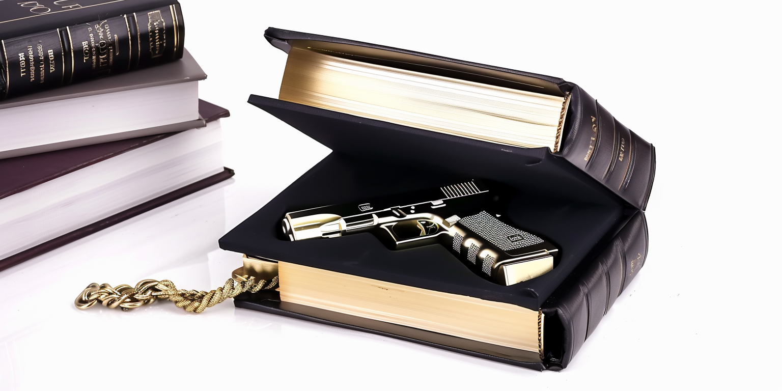 Inconspicuous diversion safe escape robbery, unattractive book safe box holding a pistol