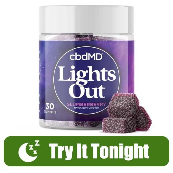 cbdMD Lights Out Sleep Gummies - 50mg CBD, 20mg CBN, 3mg THC + Melatonin