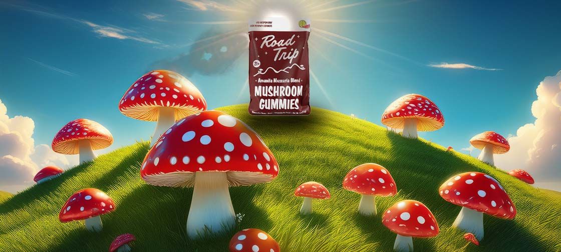 Road Trip Amanita Muscaria Gummies – functional mushroom edibles for relaxation