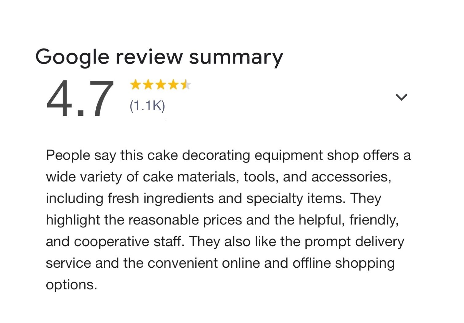 Google Review Summary