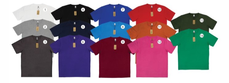 t-shirt colours