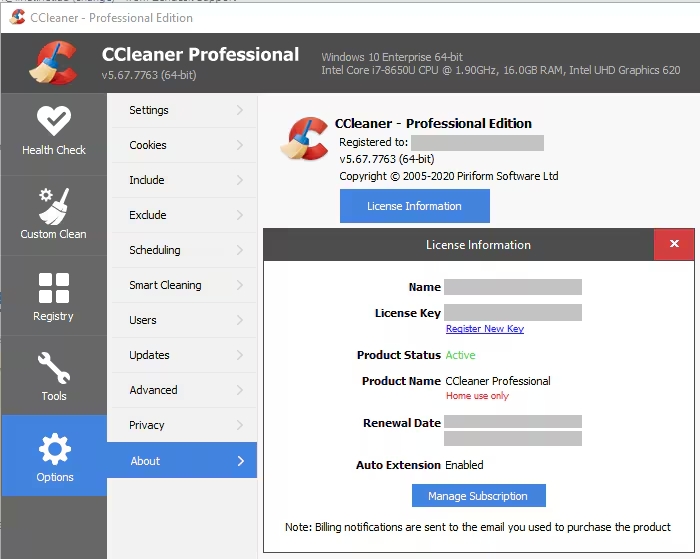 Licencia CCleaner Professional Plus para optimización de dispositivos