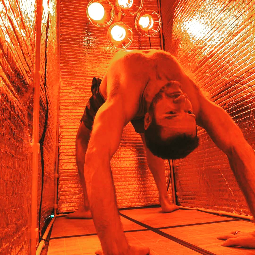 Controlled exercise inside the Sauna Fix Home Hot Exercise Studio