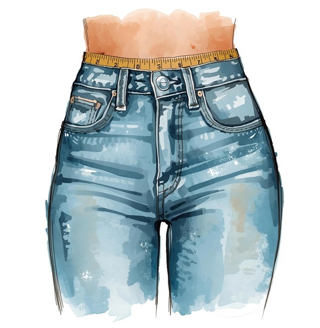 High waist denim jeans measuring guide 