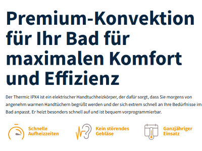 Badheizung elektrisch mit besonders geringem Verbrauch