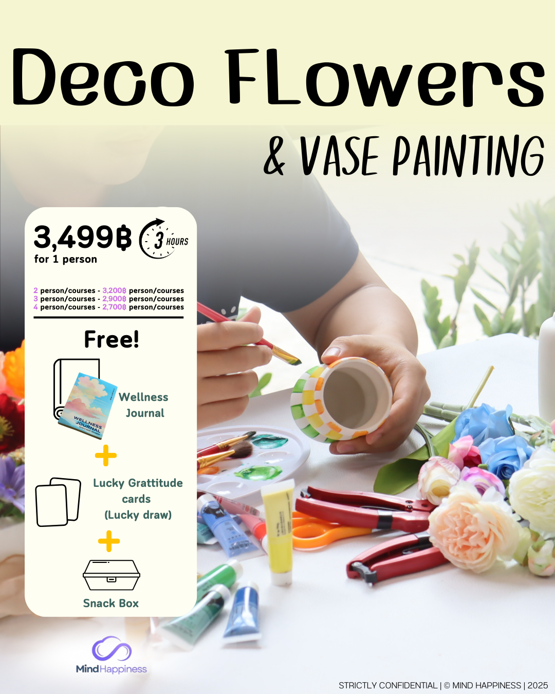 A Journey into Acceptance through Vase Painting with Decorative Flowers Workshop
