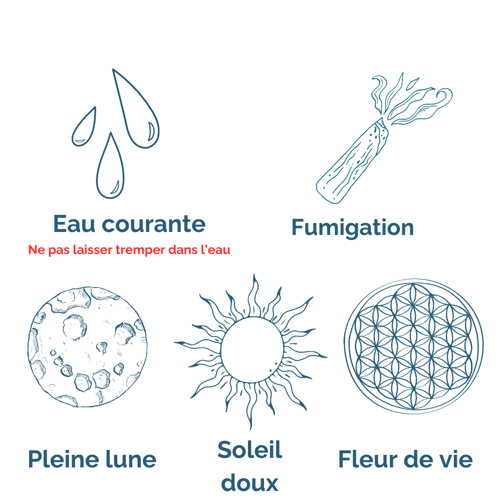 Purification et rechargement - Fleur de vie, lune