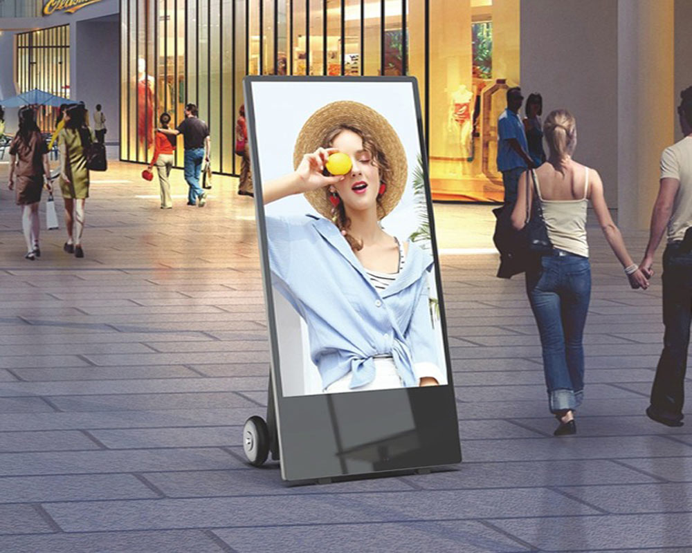 Mobile Outdoor-Stele im Einsatz