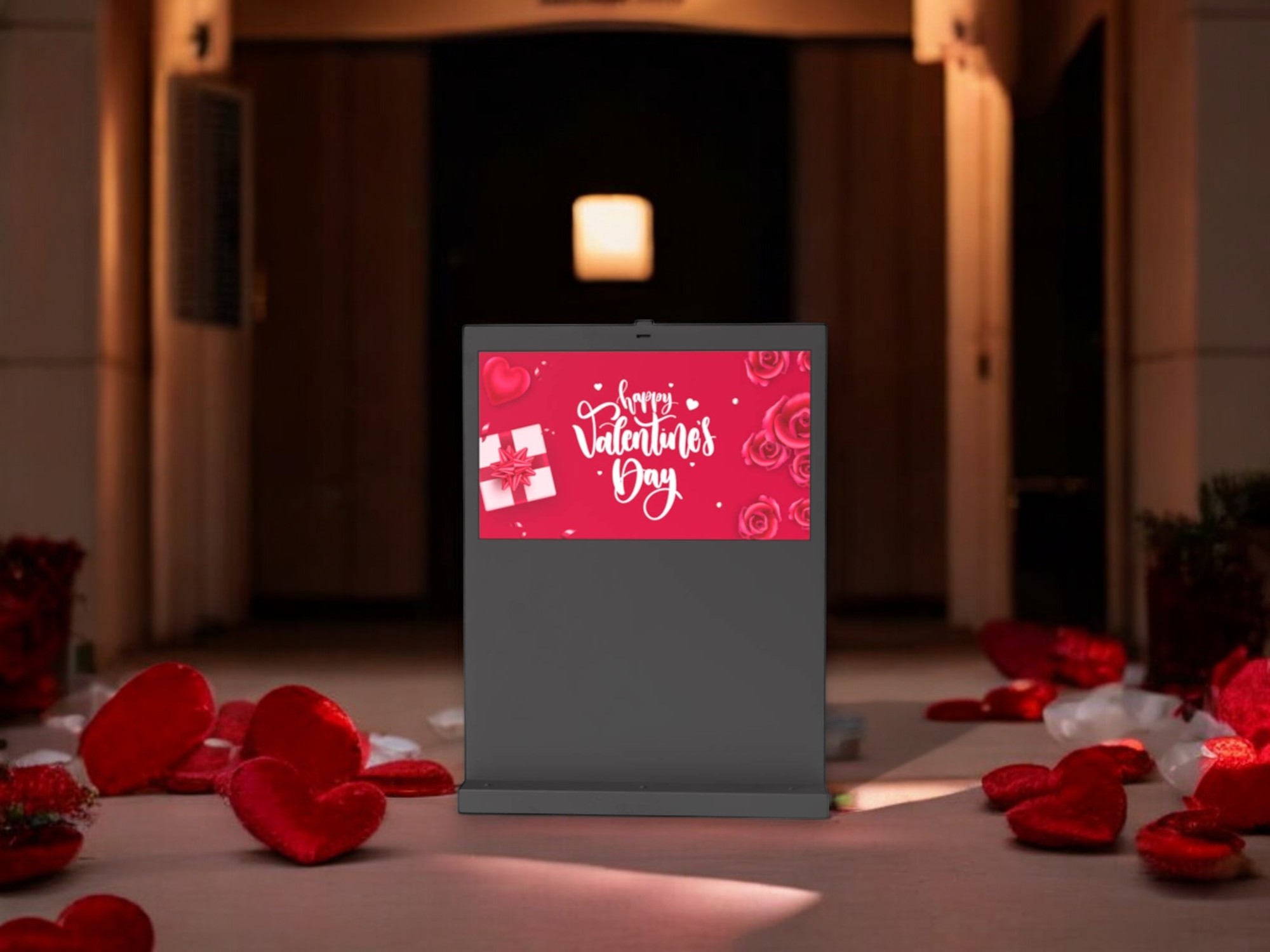 Outdoor Stele im Valentinstag-Design