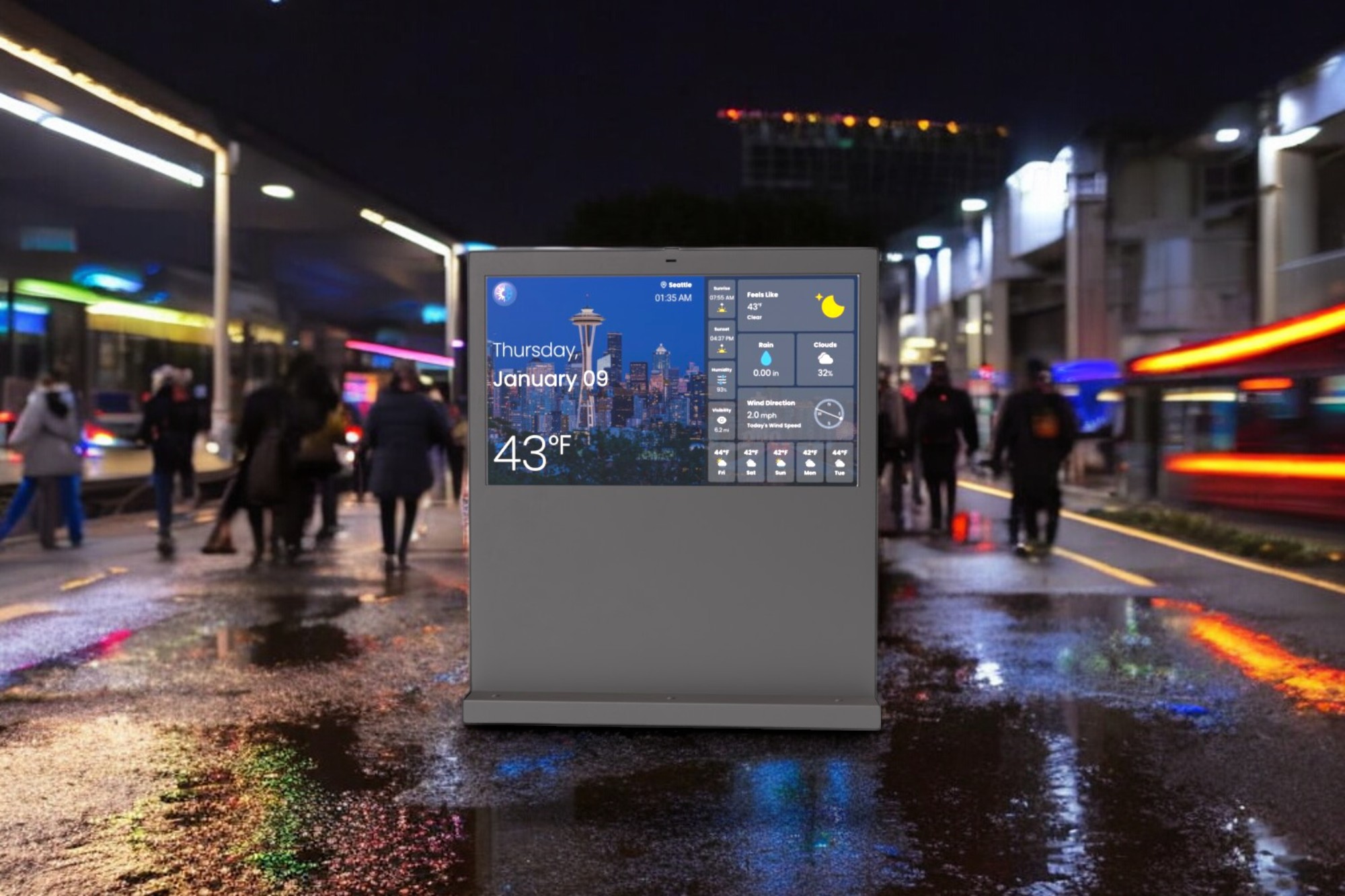 Digital Signage Outdoor-Stele, Landscape Monitor