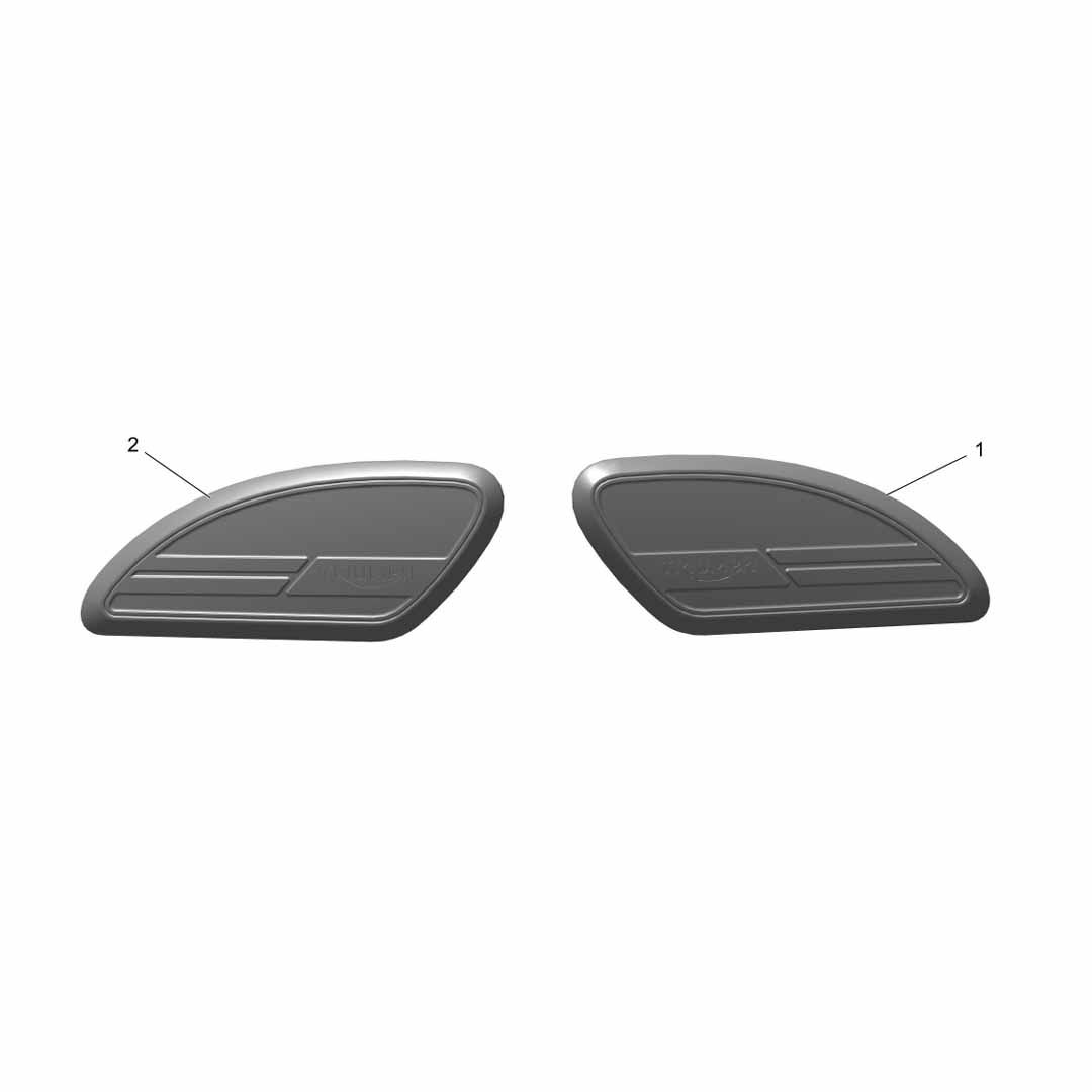 What's In The Box: Triumph Speed Twin 1200 RS Black Rubber Knee Pad Kit - A9798057
