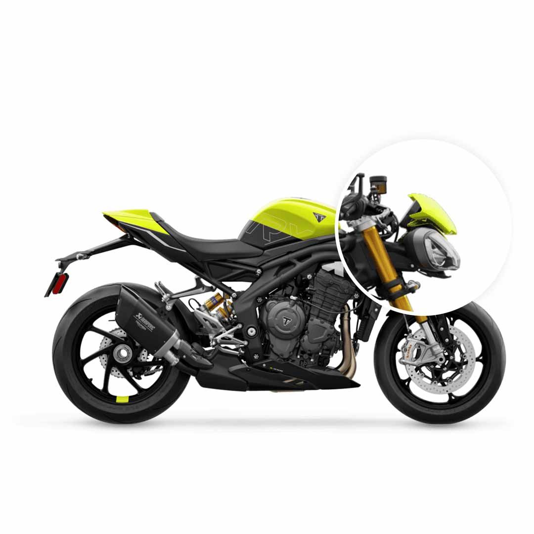 Installed Triumph Speed Triple 1200 RX Racing Yellow Flyscreen - A9701558-FM
