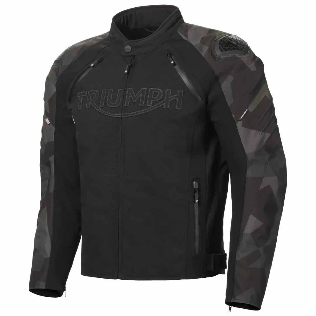Triumph Triple Sports TriTech Armored Camo Motorcycle Jacket in Black/Camo - MTES26001