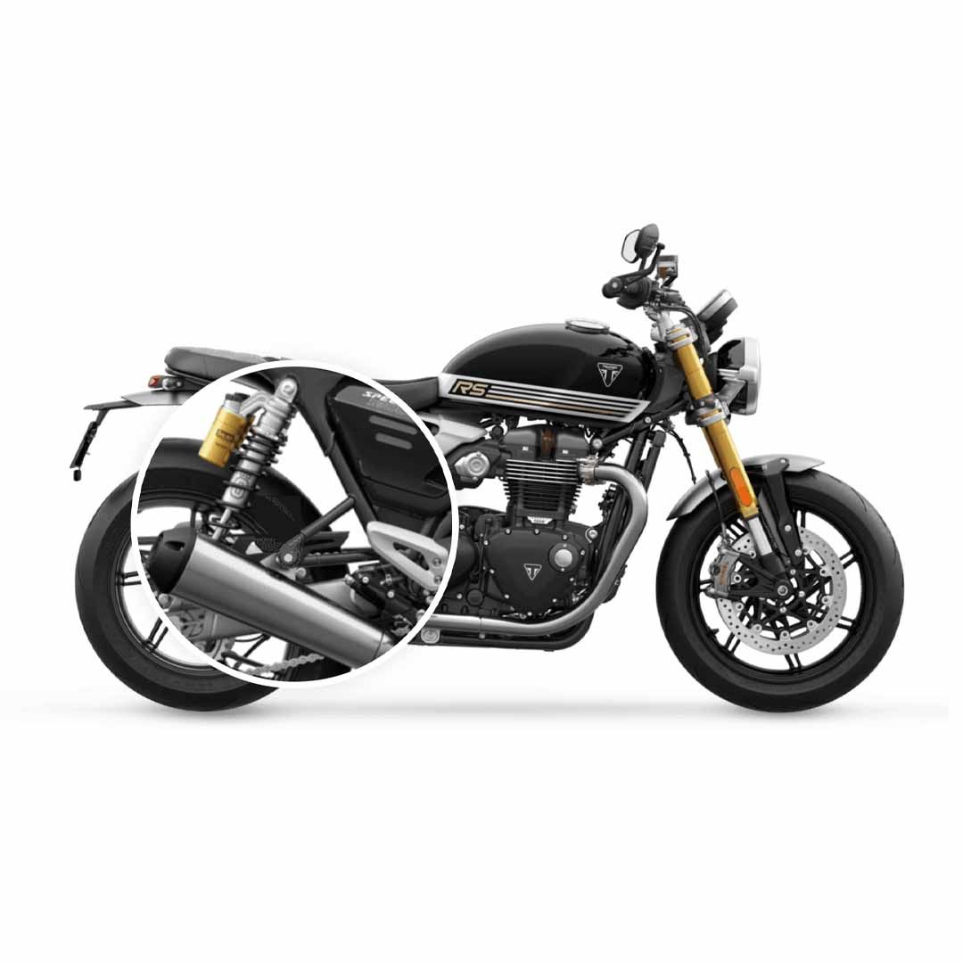 Installed On Bike: Triumph Solo Rider Passenger Rear Footrest Finisher - A9778037