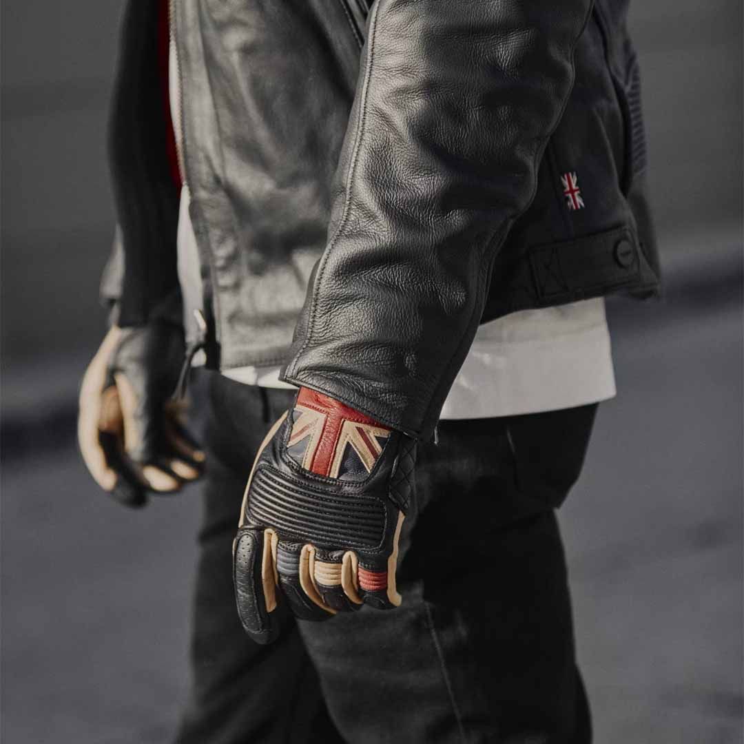 Triumph Union Flag Leather Motorcycle Glove - MGVS17303