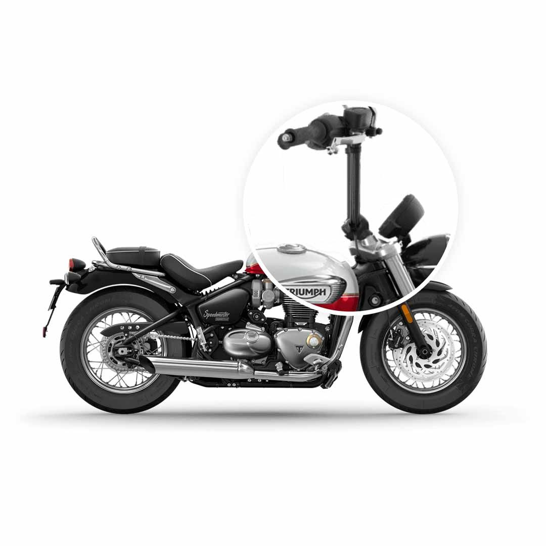 Installed Triumph Speedmaster High Bars Cable Kit - A9630662