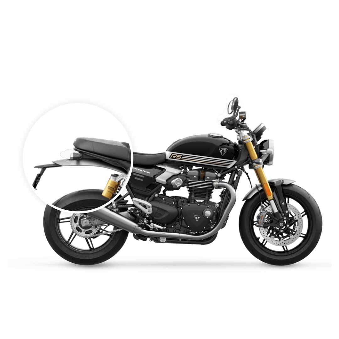 Installed Triumph Trident 660 Speed Twin 1200 900 Rear Scrolling LED Indicators - A9838163
