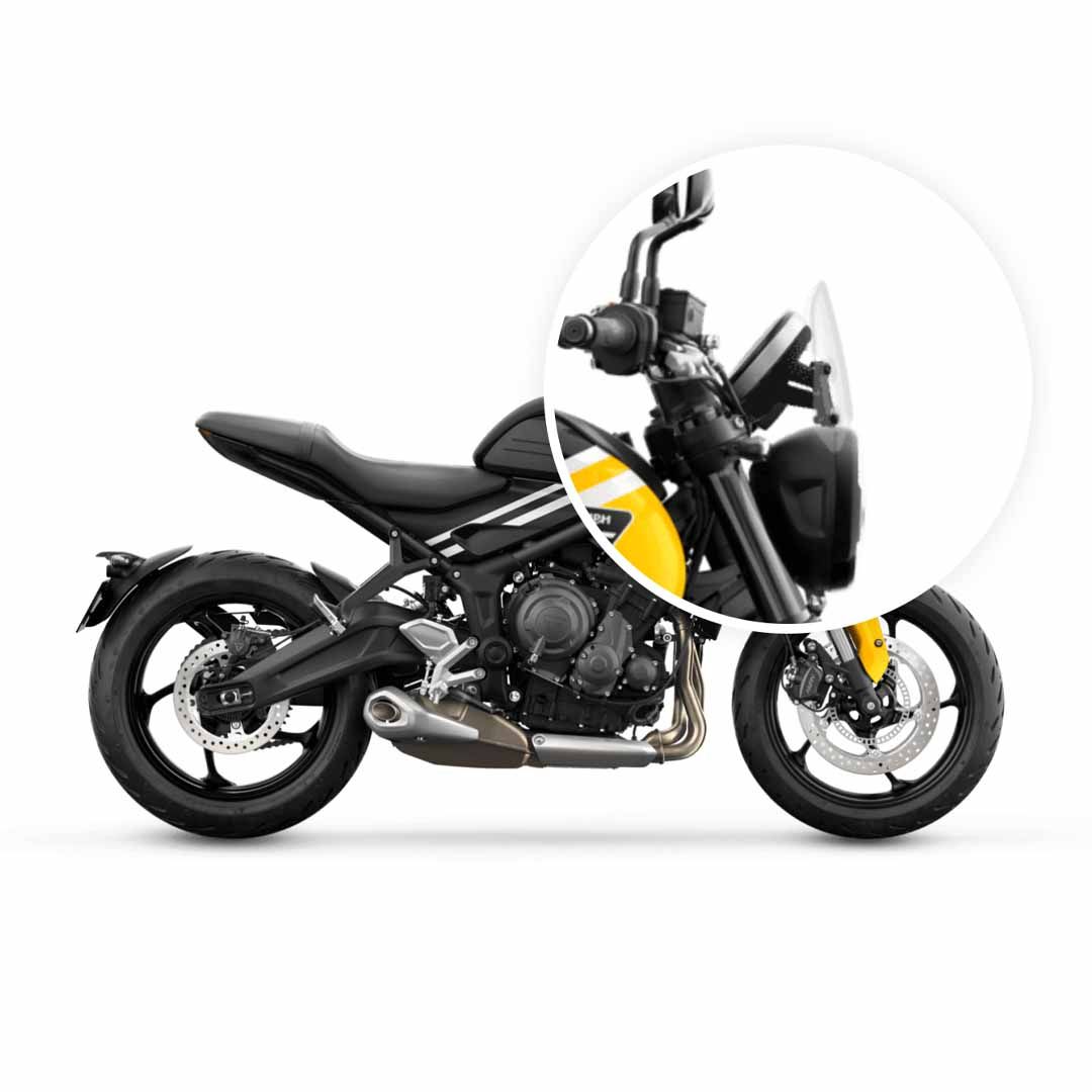 Installed Triumph Trident 660 Flyscreen Mounting Kit - A9709611
