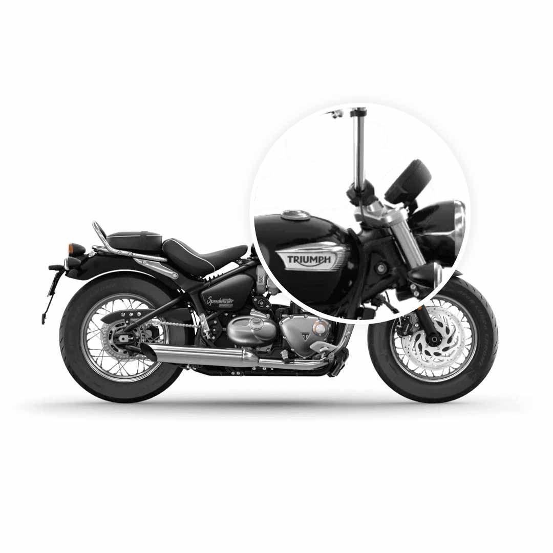 Installed Triumph Speedmaster High Bars Cable Kit - A9630556
