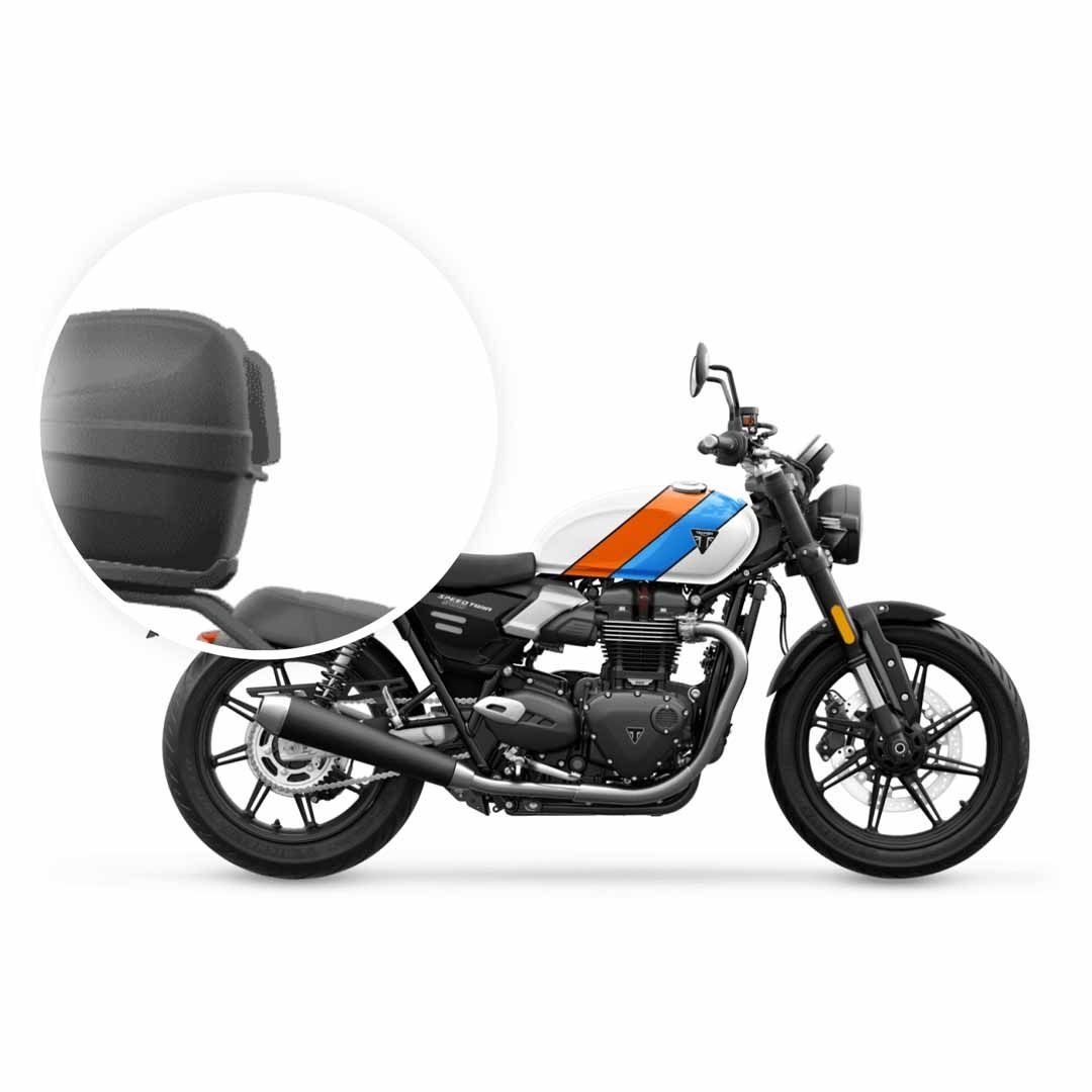 Installed Triumph Compact Commuter Top Box Back Rest - A95008258