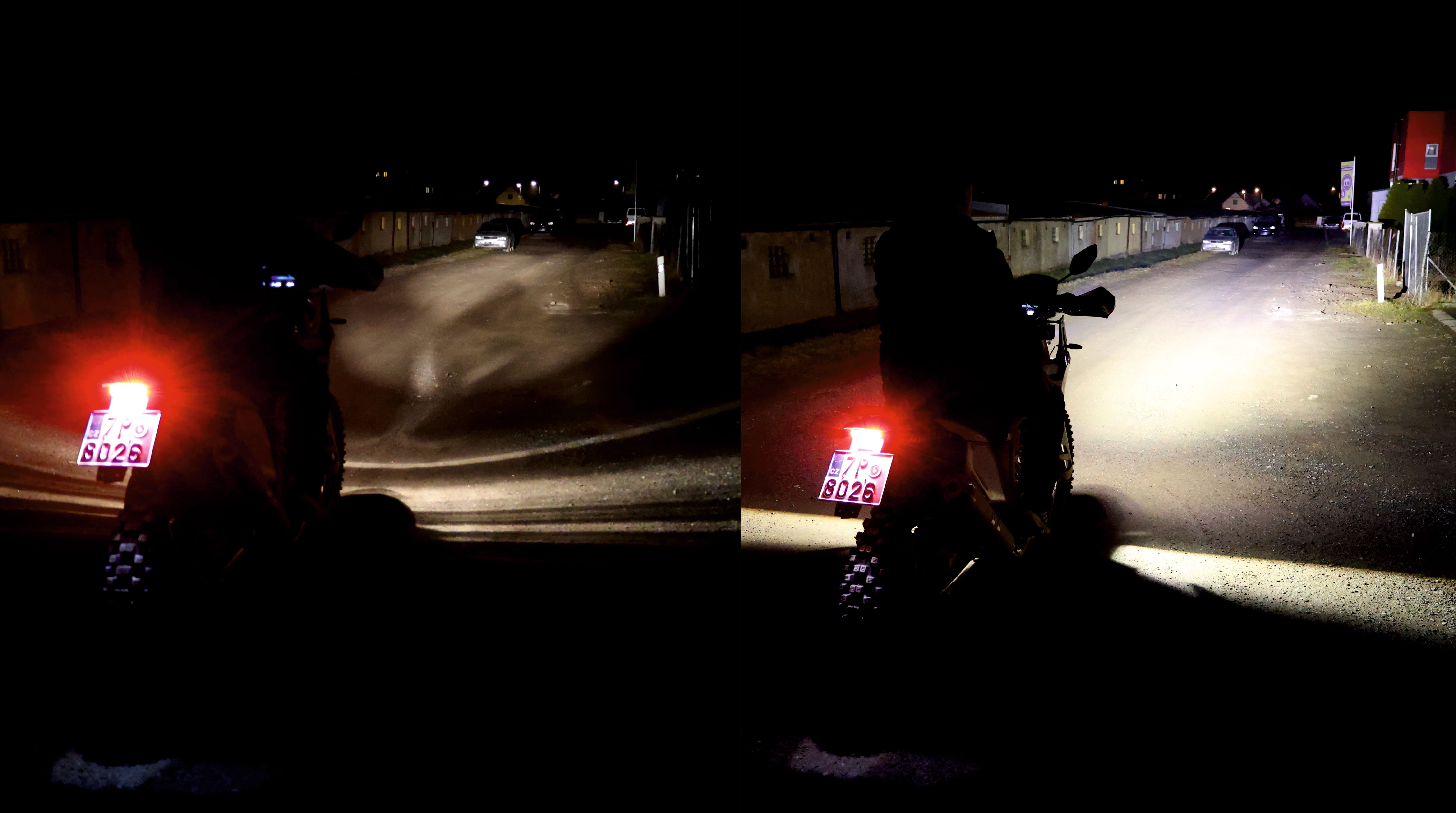 AJP PR7 Street-Legal XH1 LED Headlight kit - High Beam Comparsion
