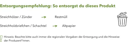 Streichhölzer Entsorgung Werbeartikel