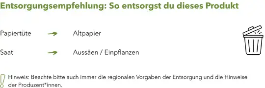 Saattüten Werbeartikel Entsorgung
