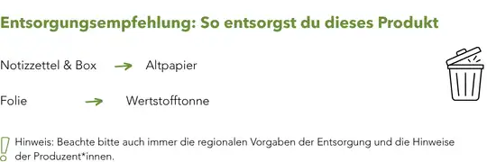 Notizzettel Werbeartikel Entsorgung