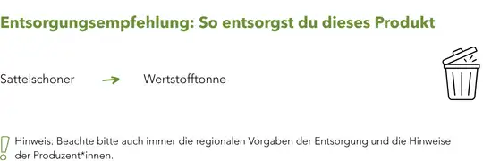 Sattelschoner Werbeartikel Entsorgung