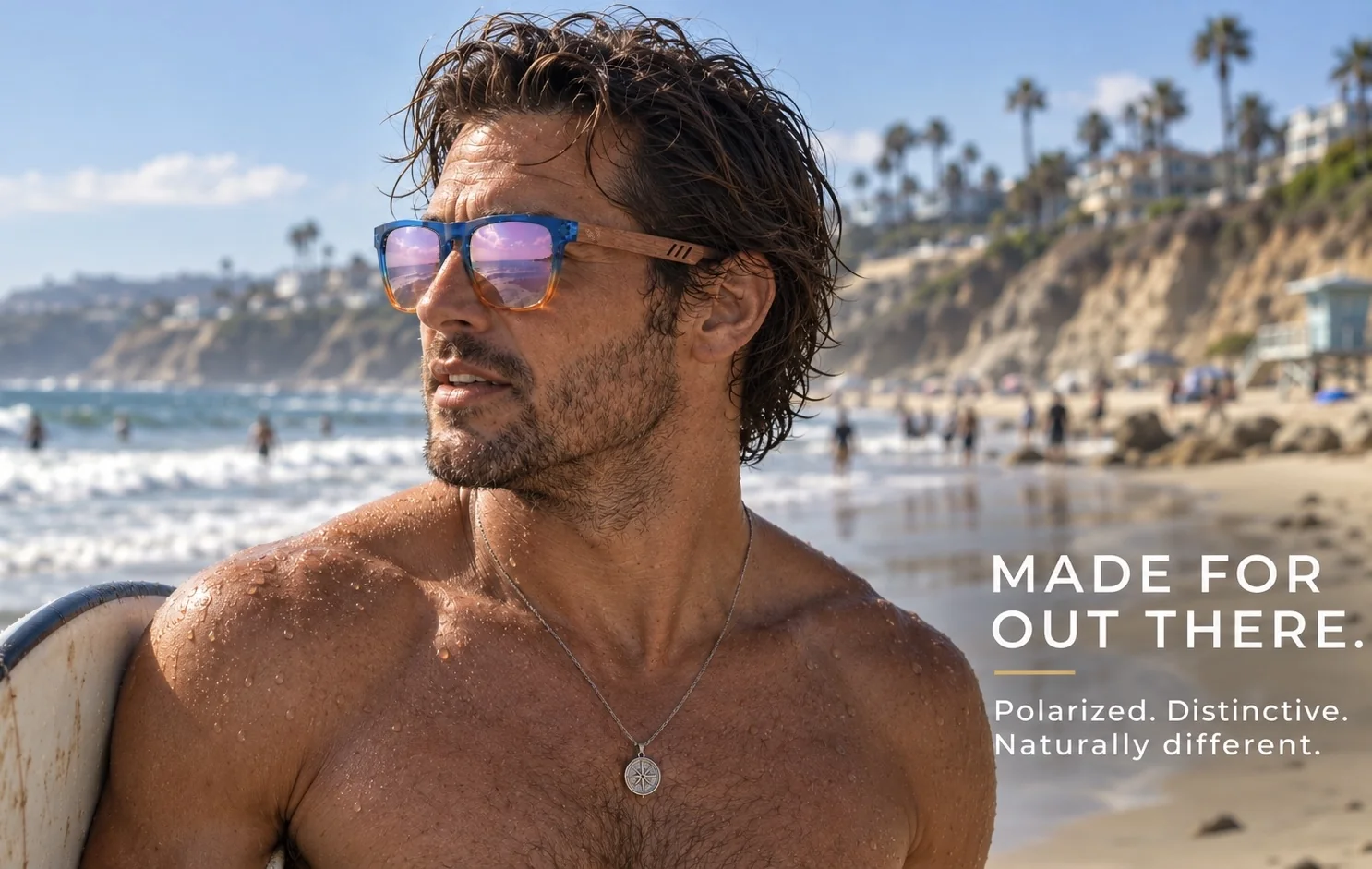 RBIA Shades sunglasses at the beach. Made for Out There. Polarized. Distinctive. Naturally different.
