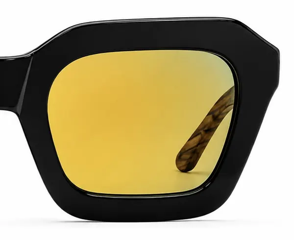 RBIA sunglasses featuring natural wood temples