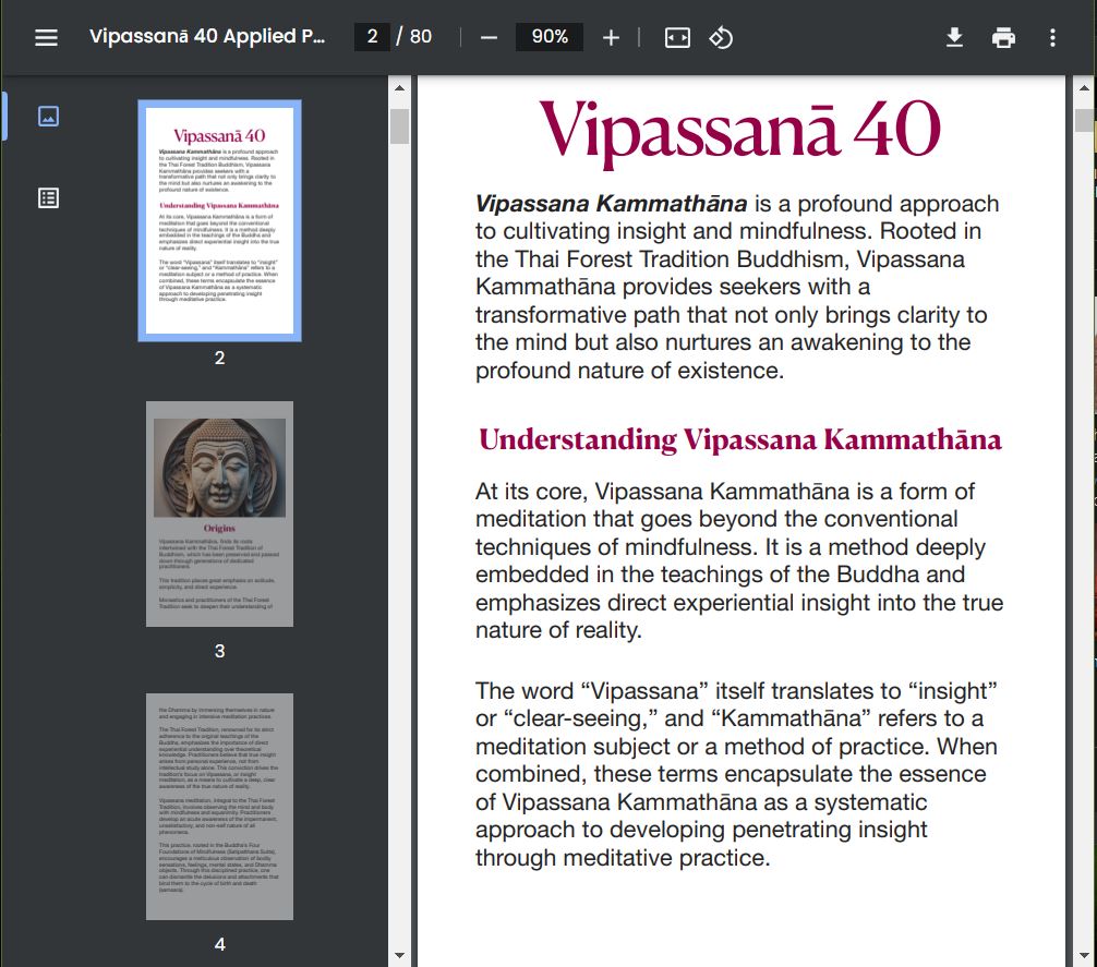Vipassana free E-book