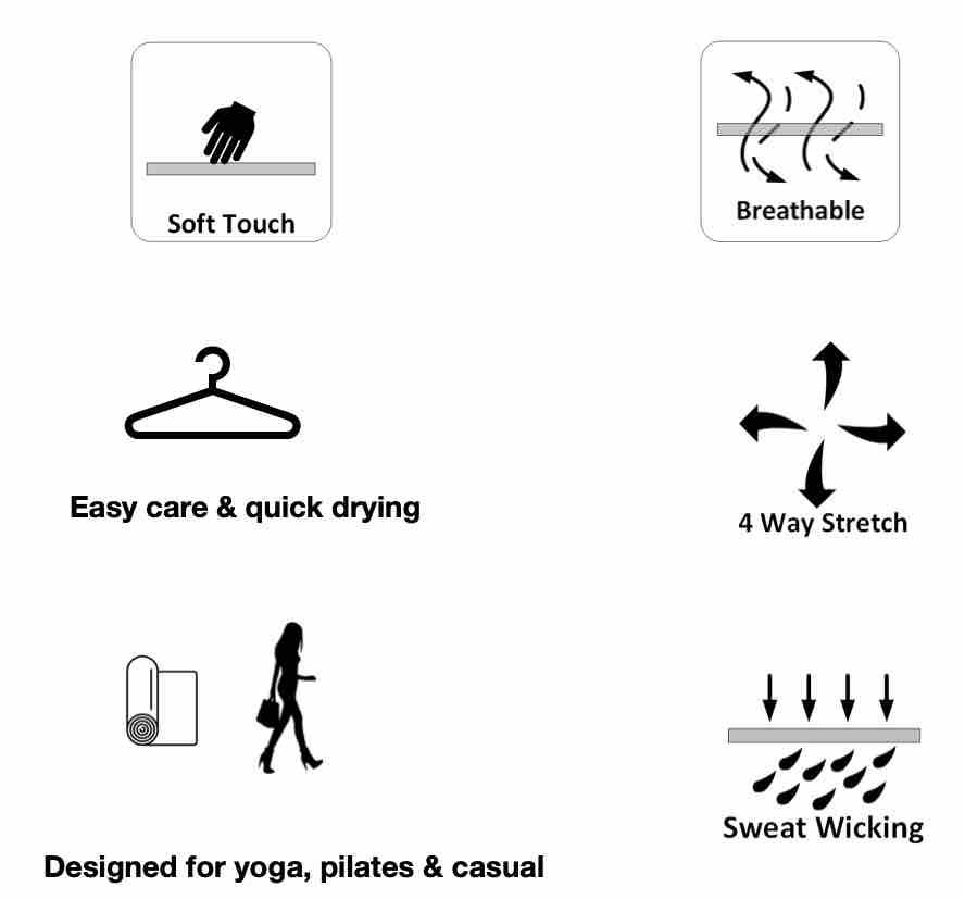 A Peach Fuzz top showing product features you will love shown as icons