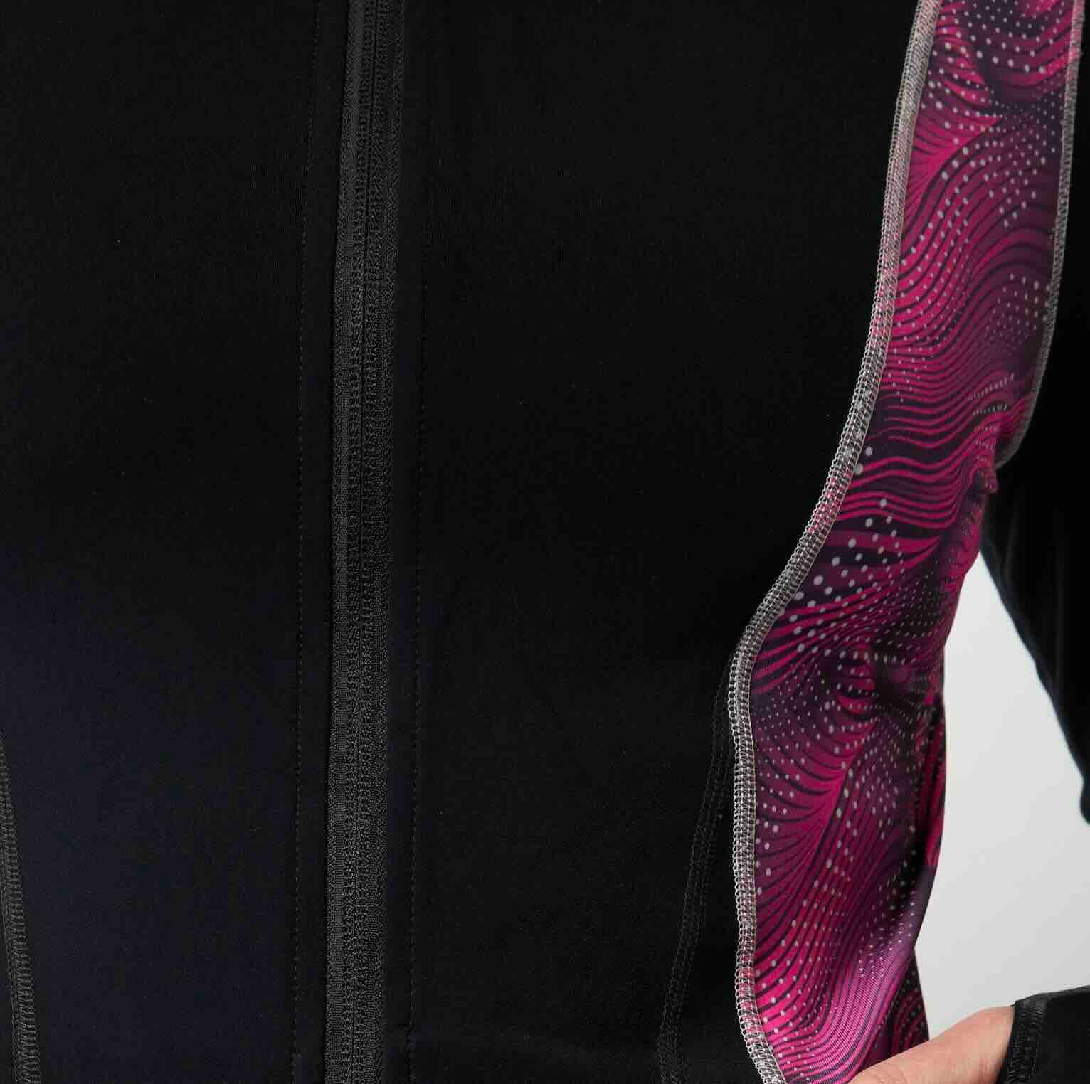 Close up view of the beautiful soft moisture wicking fabric