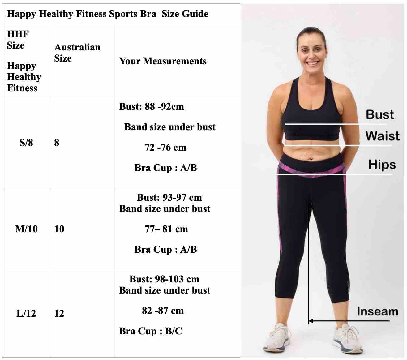 Bra size and measurement guide