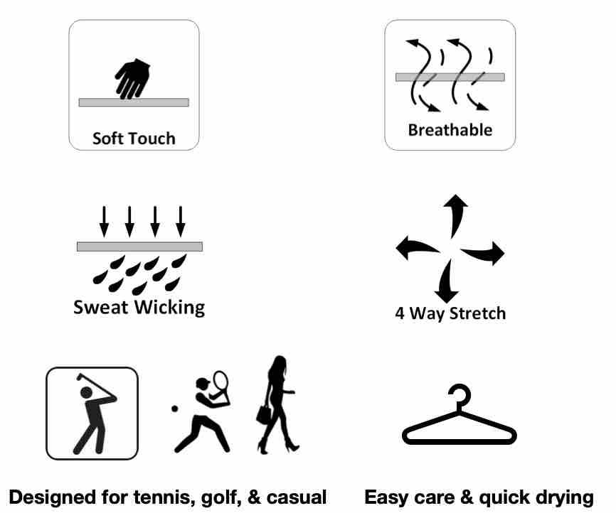 Polo Top product features you will love shown as icons