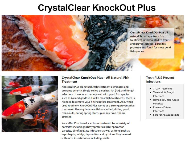 CrystalClear Knockout Plus Koi Goldfish Treatment