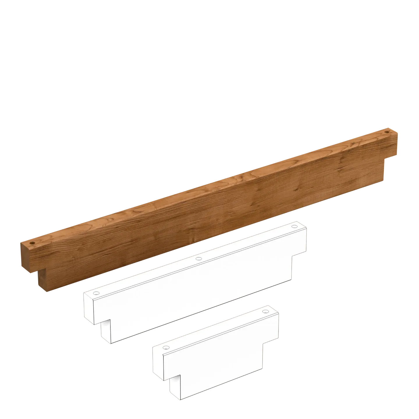 Modular wooden beam of 107 cm