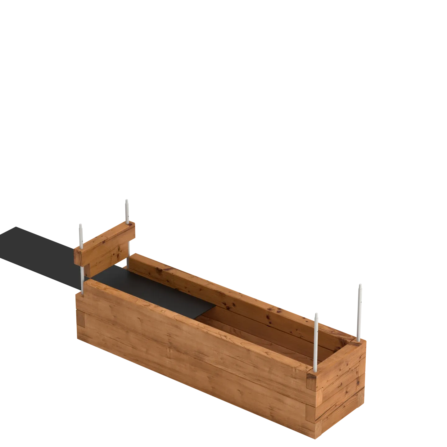 HDPE bottom plate for wooden raised herb bed