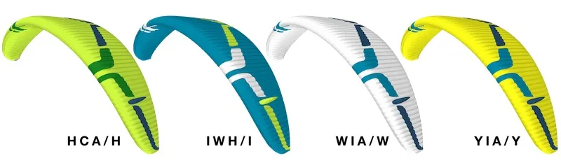 Options de couleurs parapente Lyght Ozone
