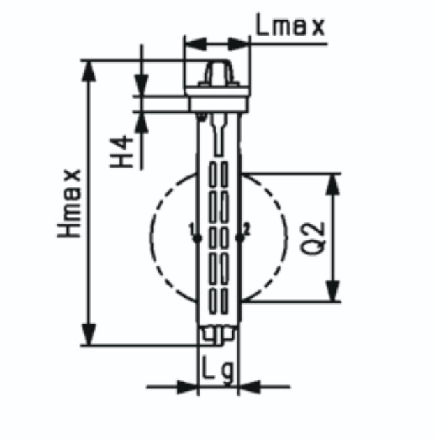 Diagram of GF 565 Wafer Style Butterfly Valve Side