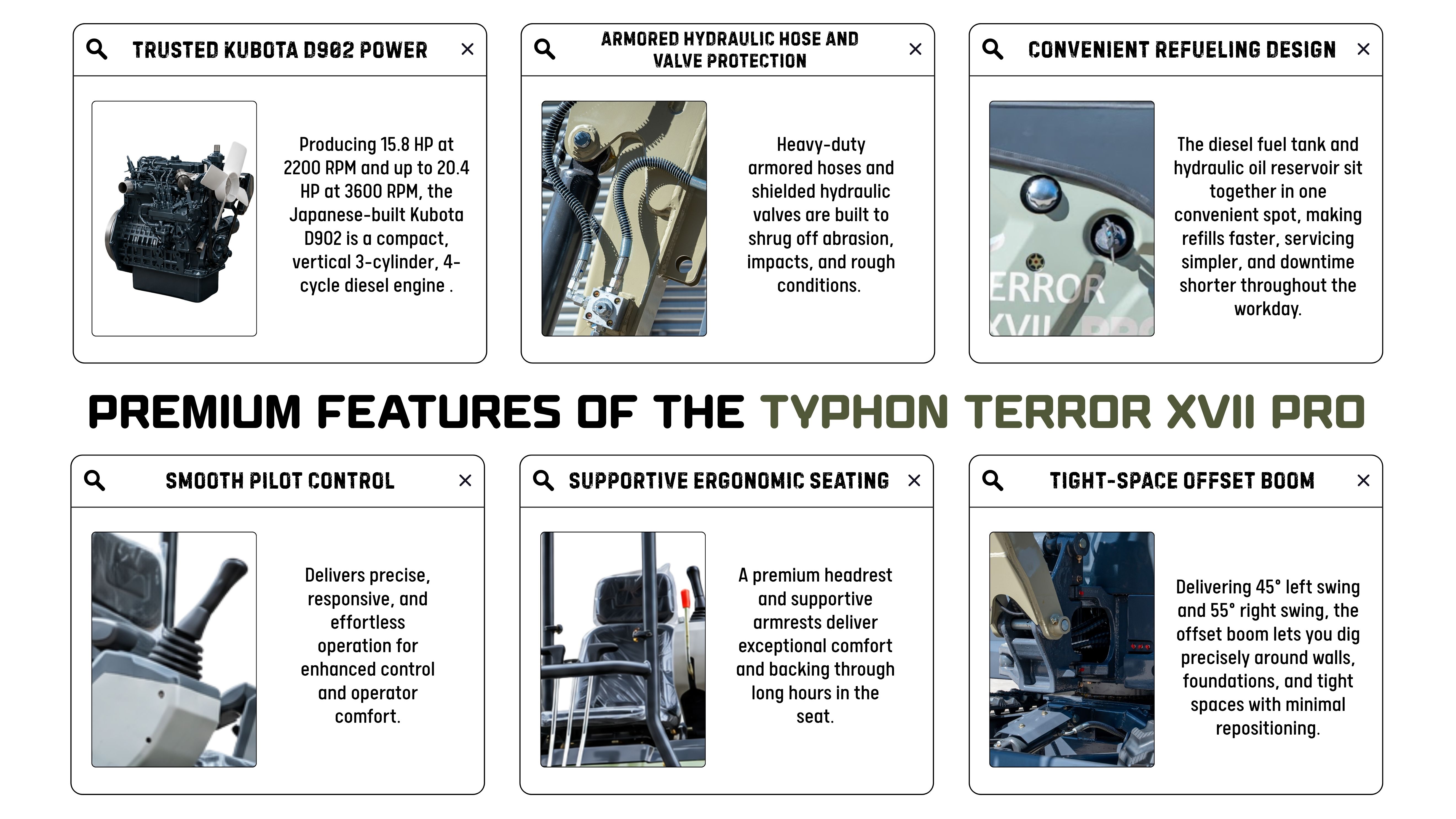 Top Compact & Mini Excavator Diggers- TYPHON Machinery
